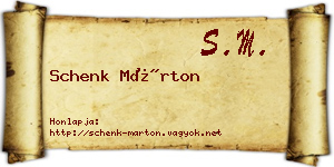 Schenk Márton névjegykártya